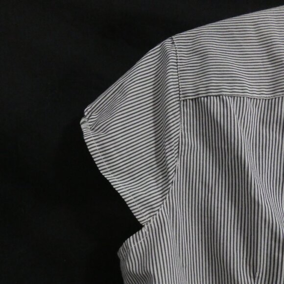 MAJORA | large | Stylish Pinstripe Short Sleeve Cotton Shirt | NWOT - Picture 9 of 14